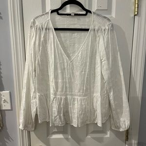 Loft white eyelet top